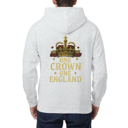 English Zip Hoodie - One Crown One Gold Royal, Unisex - Celtic Wolfwear