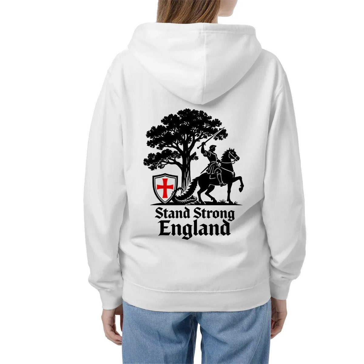 English Zip Hoodie - Stand Strong Knight Shield, Unisex - Celtic Wolfwear