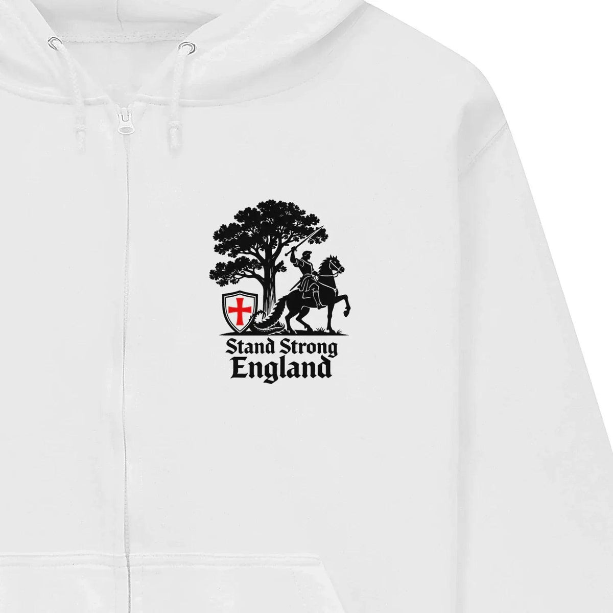 English Zip Hoodie - Stand Strong Knight Shield, Unisex - Celtic Wolfwear