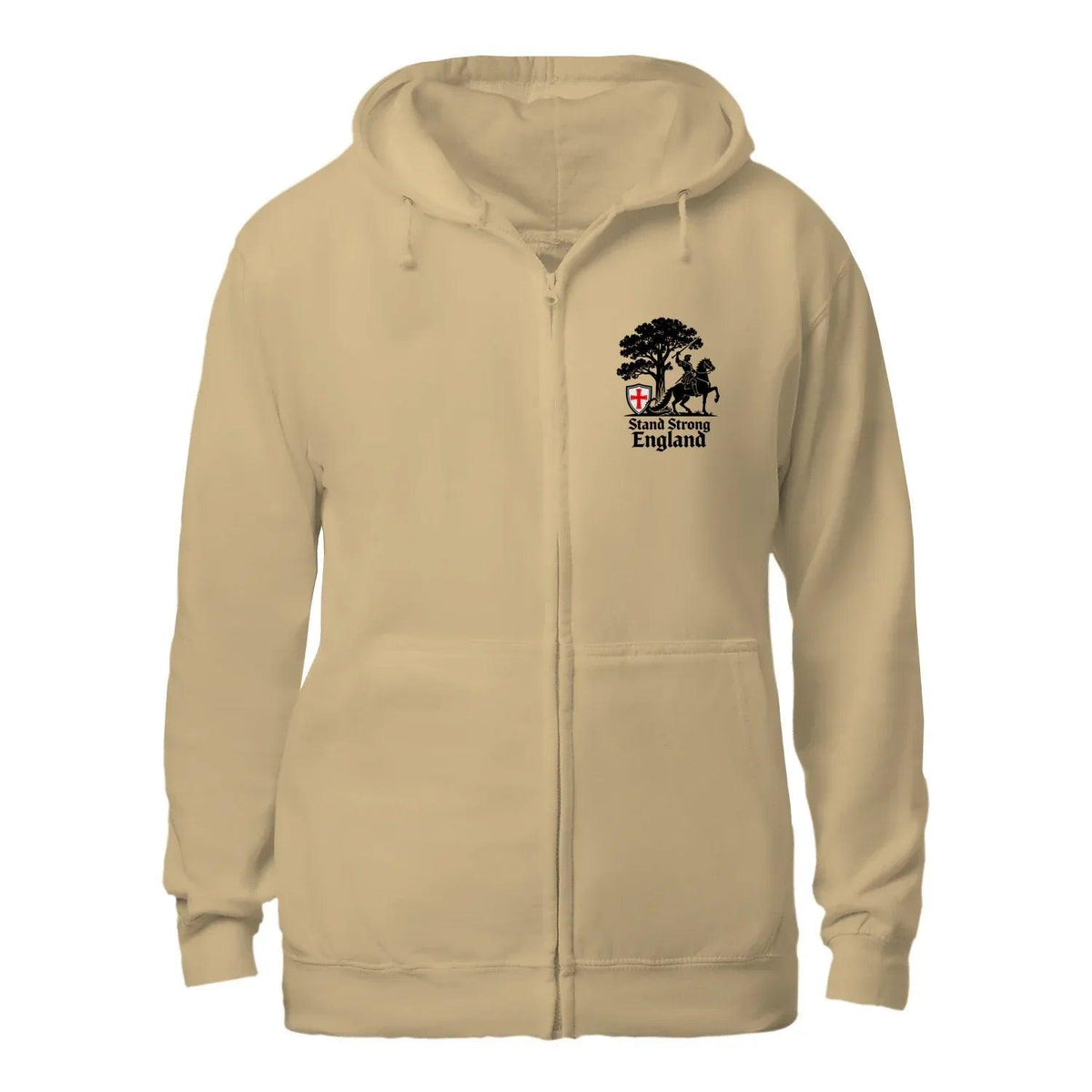 English Zip Hoodie - Stand Strong Knight Shield, Unisex - Celtic Wolfwear