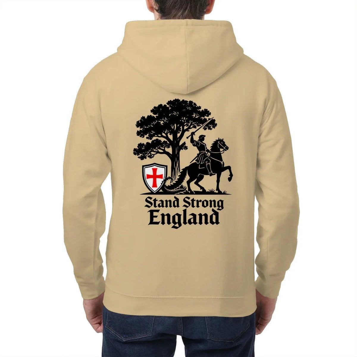 English Zip Hoodie - Stand Strong Knight Shield, Unisex - Celtic Wolfwear