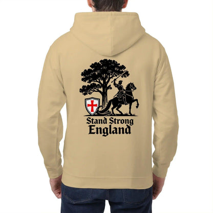 English Zip Hoodie - Stand Strong Knight Shield, Unisex - Celtic Wolfwear
