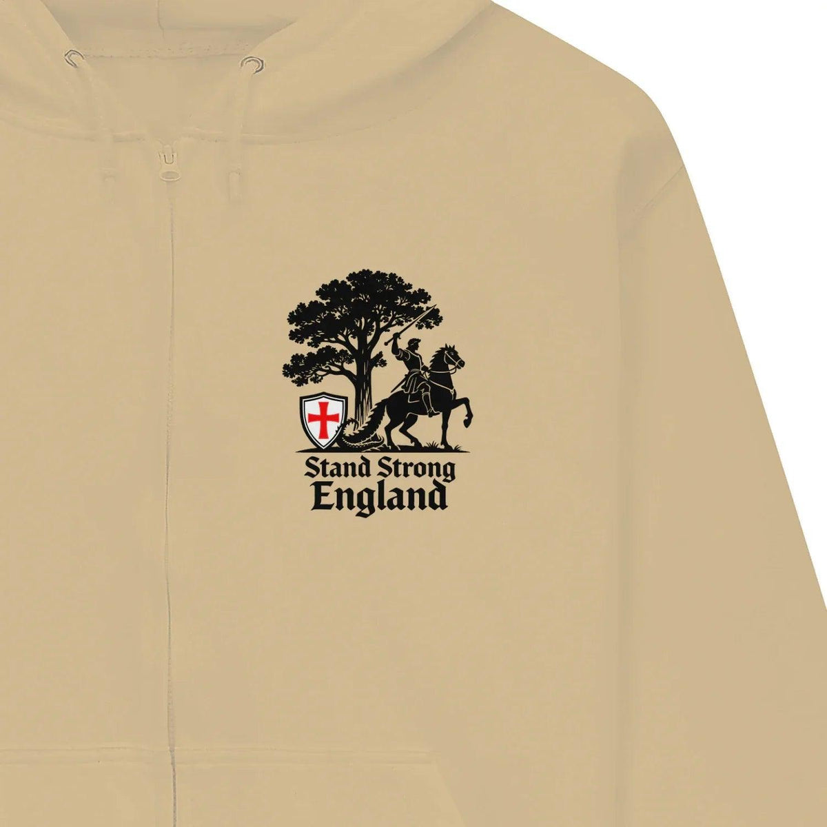 English Zip Hoodie - Stand Strong Knight Shield, Unisex - Celtic Wolfwear