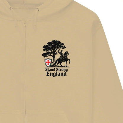 English Zip Hoodie - Stand Strong Knight Shield, Unisex - Celtic Wolfwear