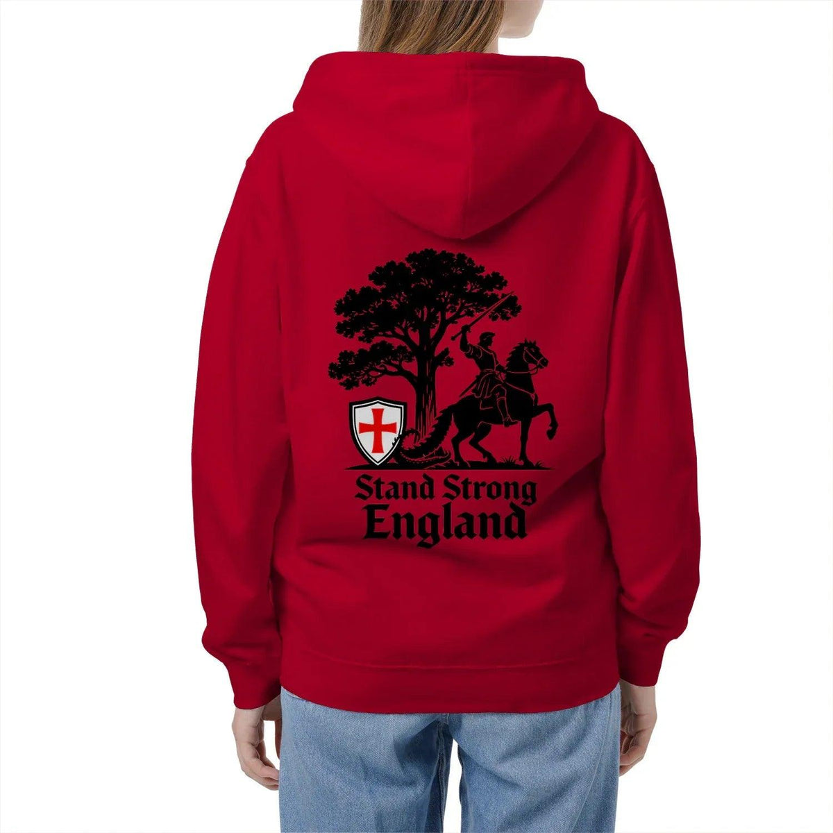 English Zip Hoodie - Stand Strong Knight Shield, Unisex - Celtic Wolfwear