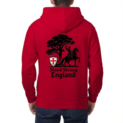 English Zip Hoodie - Stand Strong Knight Shield, Unisex - Celtic Wolfwear
