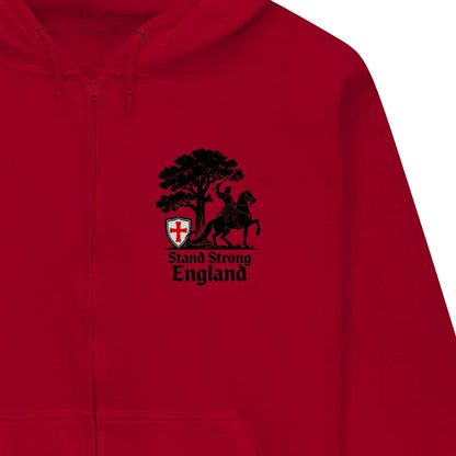 English Zip Hoodie - Stand Strong Knight Shield, Unisex - Celtic Wolfwear