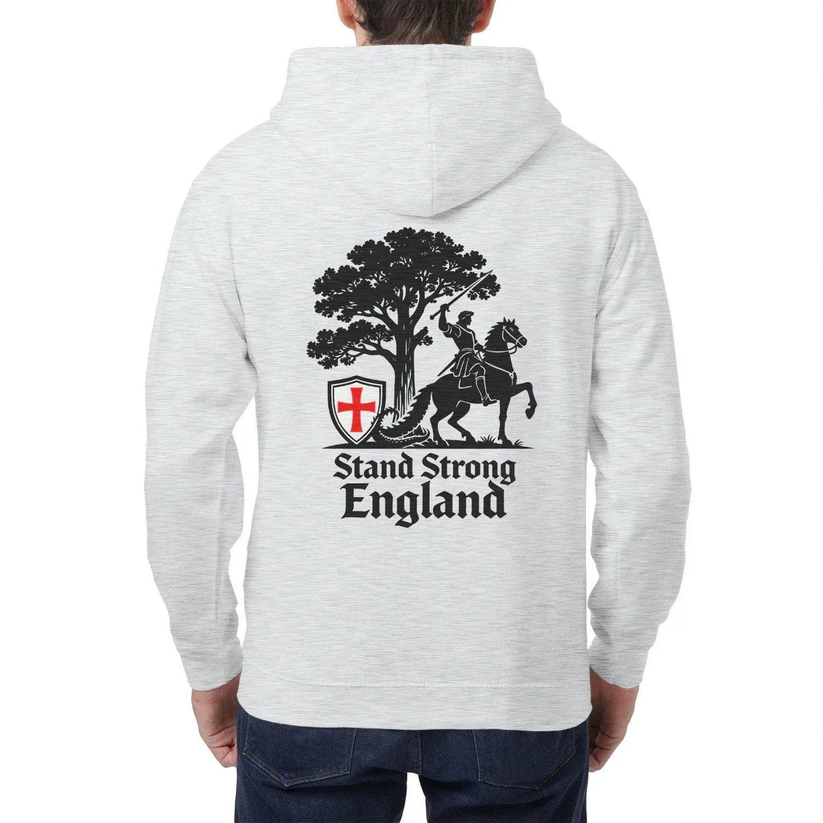 English Zip Hoodie - Stand Strong Knight Shield, Unisex - Celtic Wolfwear