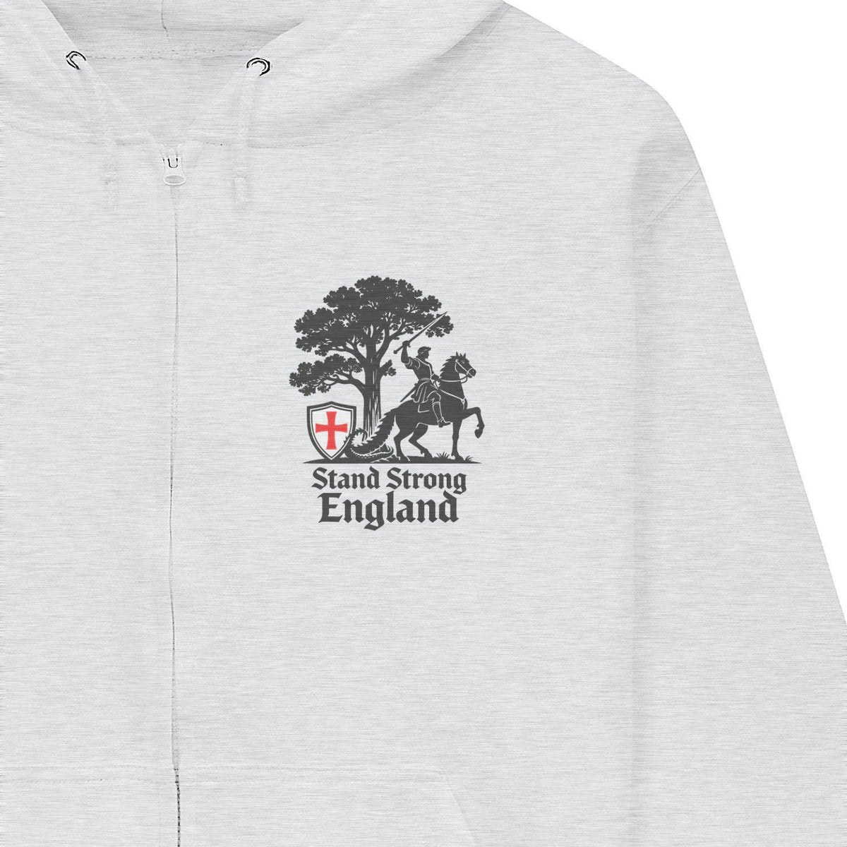 English Zip Hoodie - Stand Strong Knight Shield, Unisex - Celtic Wolfwear