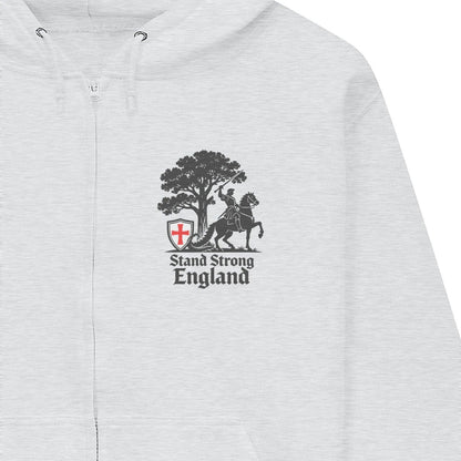 English Zip Hoodie - Stand Strong Knight Shield, Unisex - Celtic Wolfwear