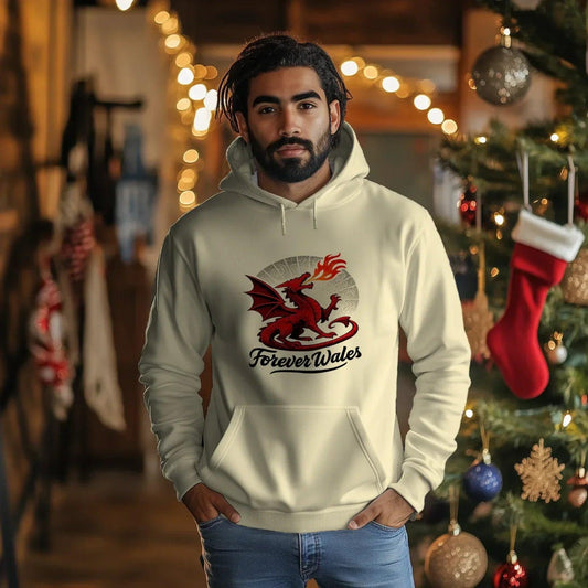 Forever Wales Welsh Dragon Hoodie – Red Heritage Pullover - Celtic Wolfwear