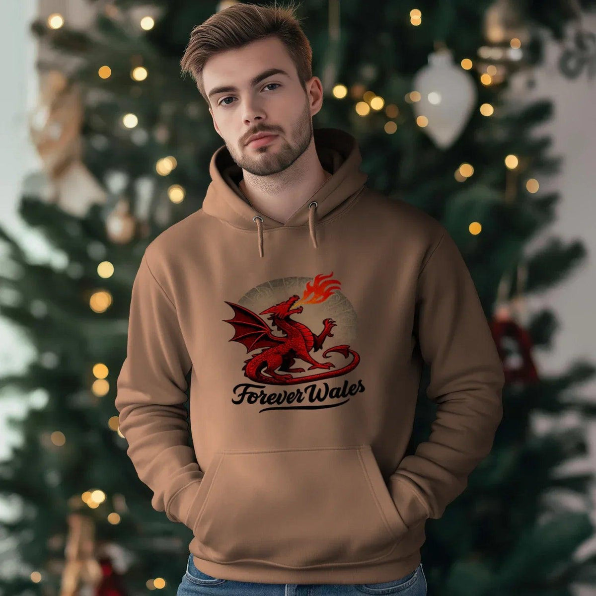 Forever Wales Welsh Dragon Hoodie – Red Heritage Pullover - Celtic Wolfwear