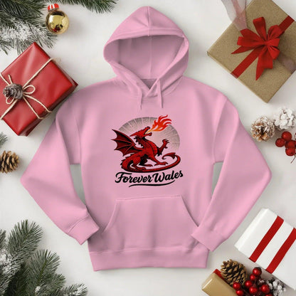 Forever Wales Welsh Dragon Hoodie – Red Heritage Pullover - Celtic Wolfwear