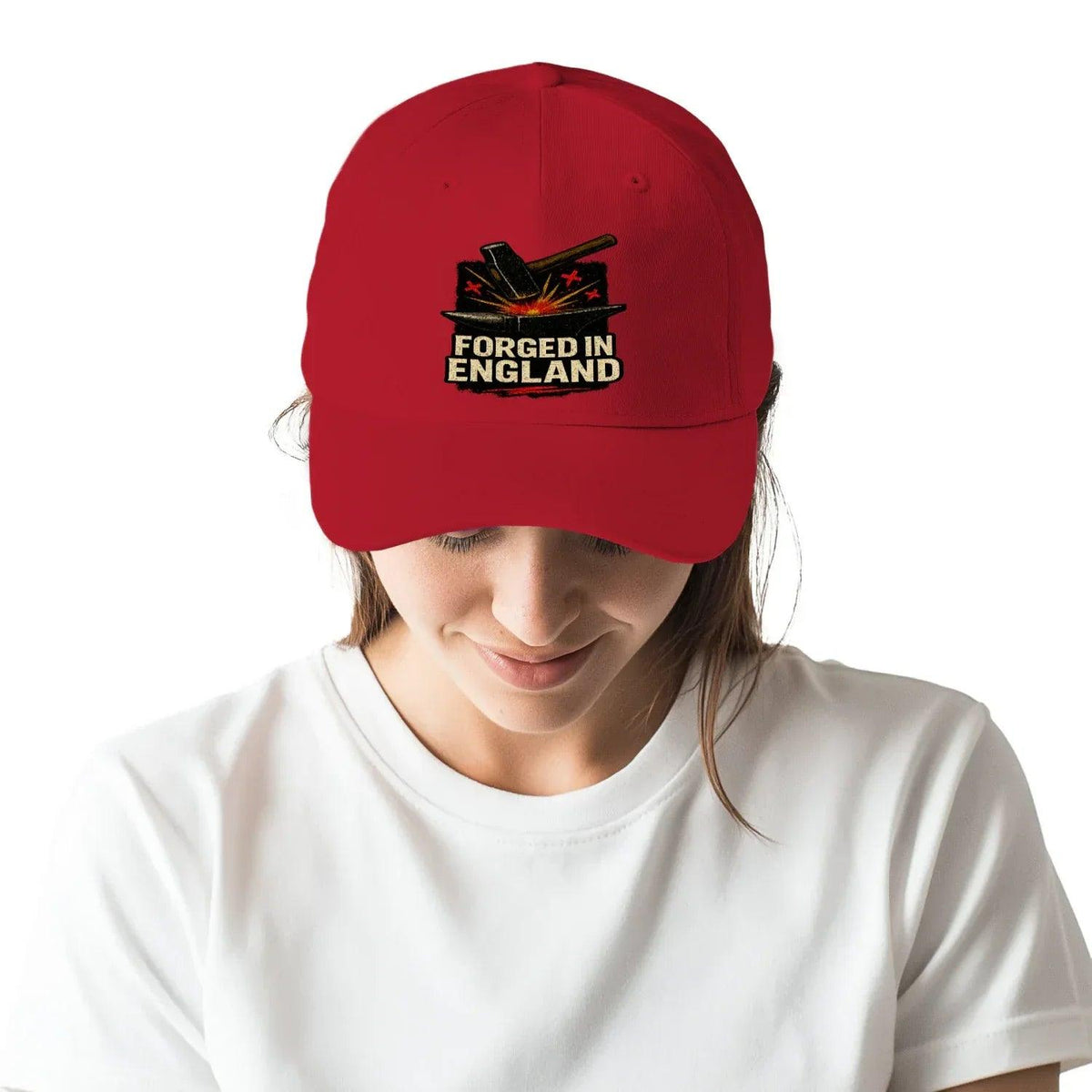 Forged in England Baseball Cap – Anvil & Hammer Graphic - Celtic Wolfwear