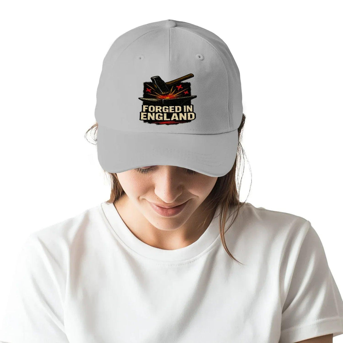 Forged in England Baseball Cap – Anvil & Hammer Graphic - Celtic Wolfwear