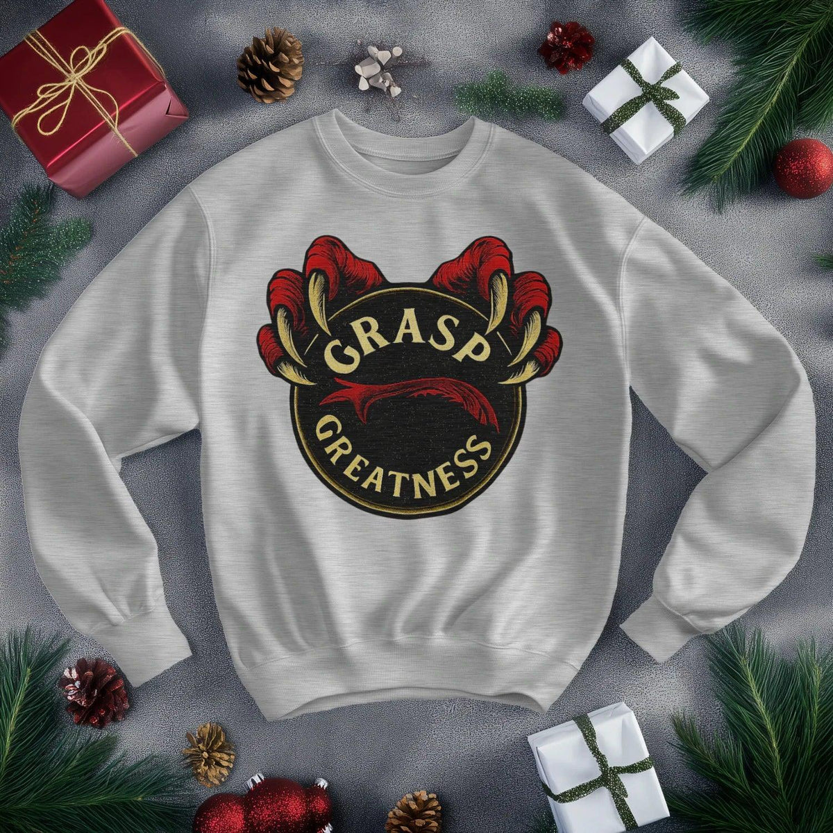 Grasp Greatness Welsh Dragon Sweatshirt – Claw Crewneck - Celtic Wolfwear