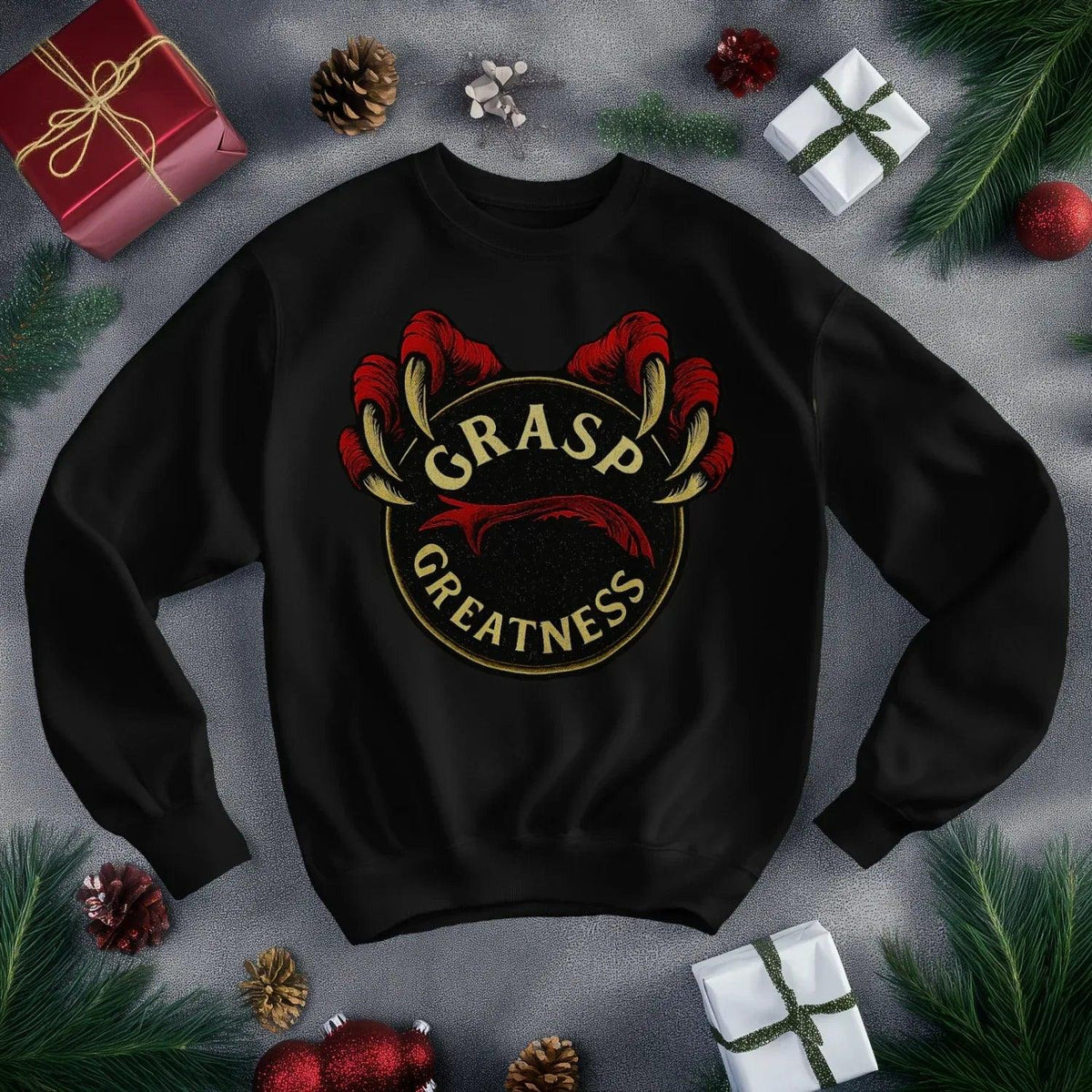 Grasp Greatness Welsh Dragon Sweatshirt – Claw Crewneck - Celtic Wolfwear