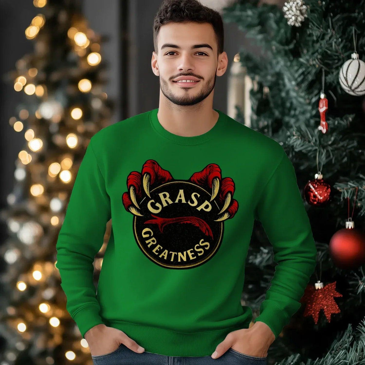 Grasp Greatness Welsh Dragon Sweatshirt – Claw Crewneck - Celtic Wolfwear