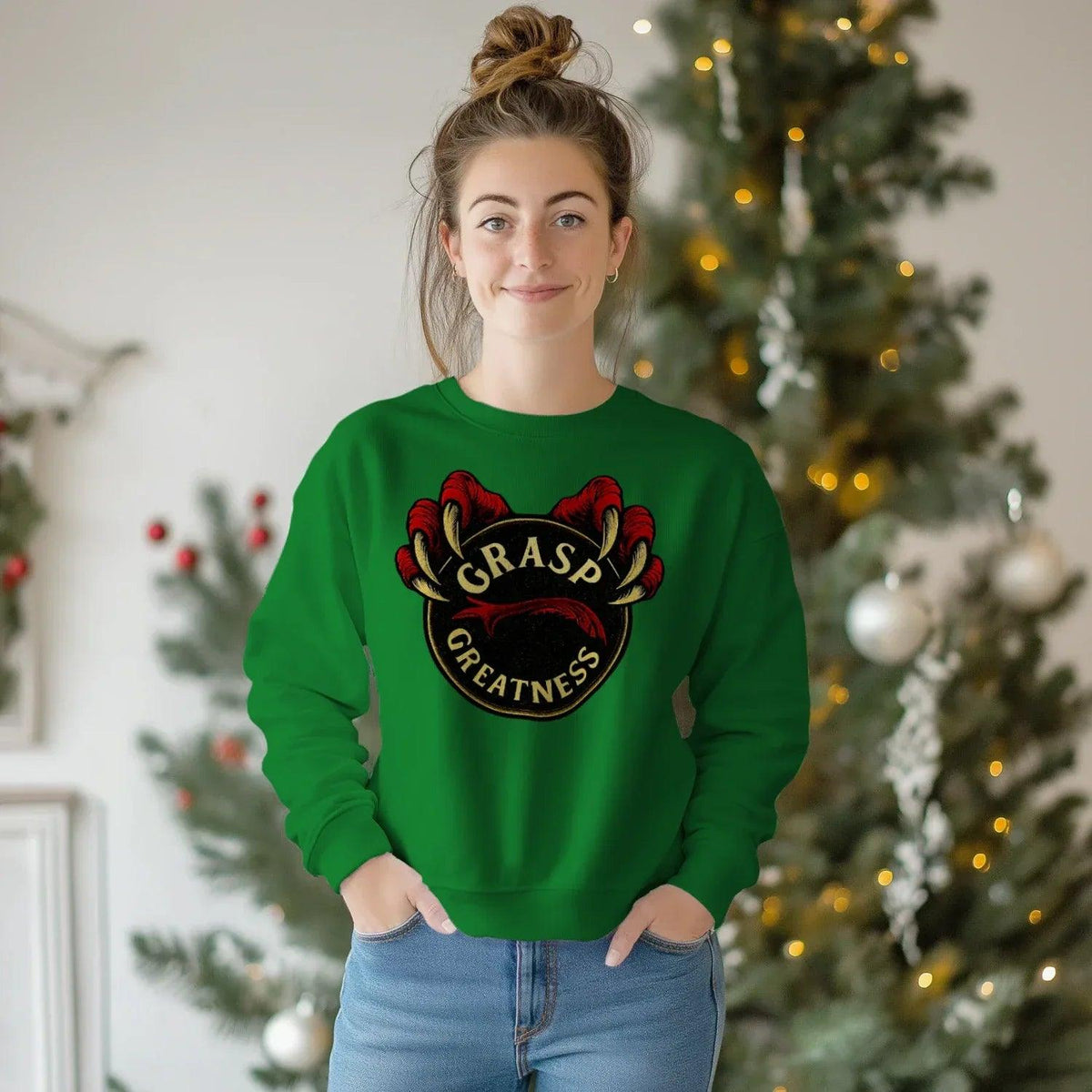 Grasp Greatness Welsh Dragon Sweatshirt – Claw Crewneck - Celtic Wolfwear