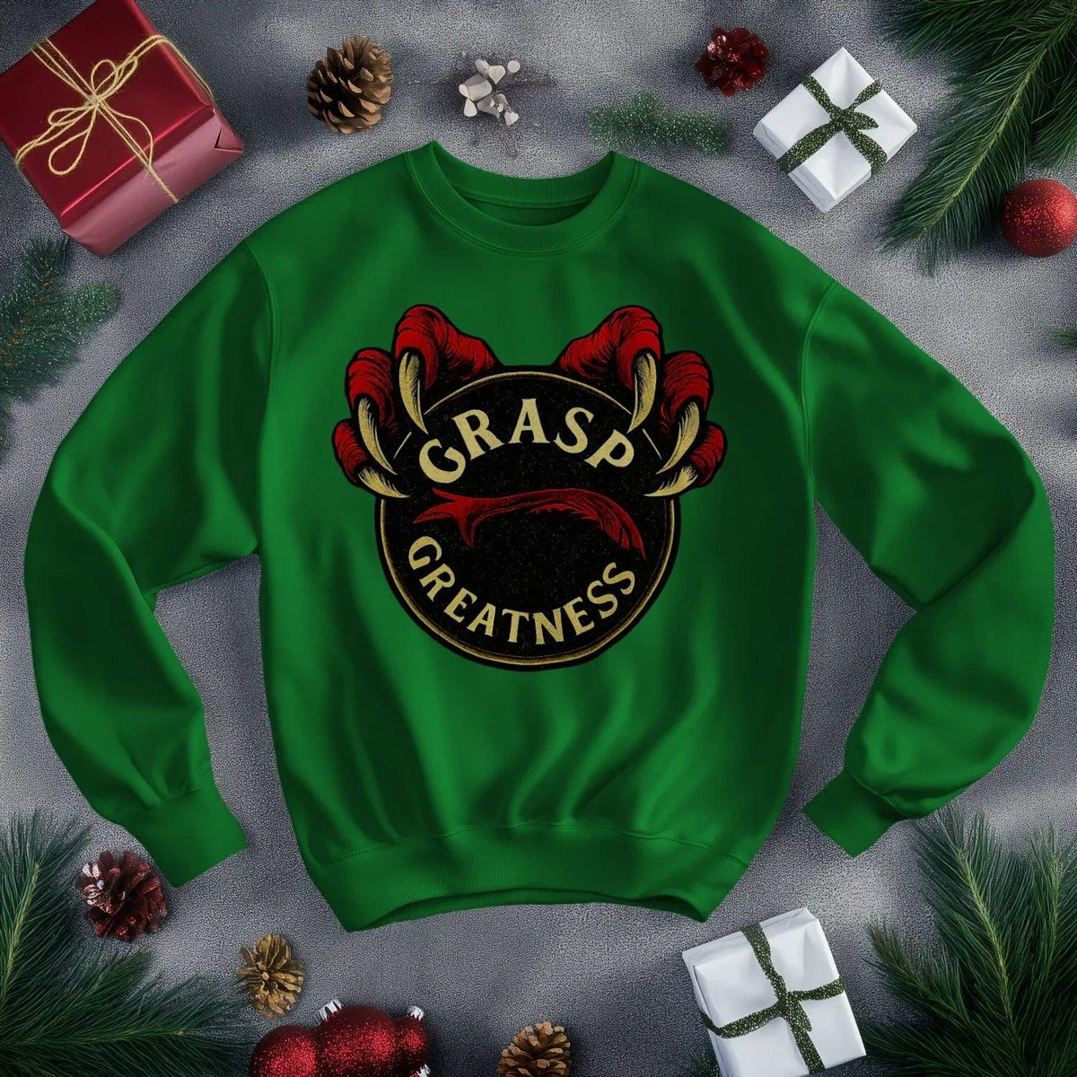 Grasp Greatness Welsh Dragon Sweatshirt – Claw Crewneck - Celtic Wolfwear