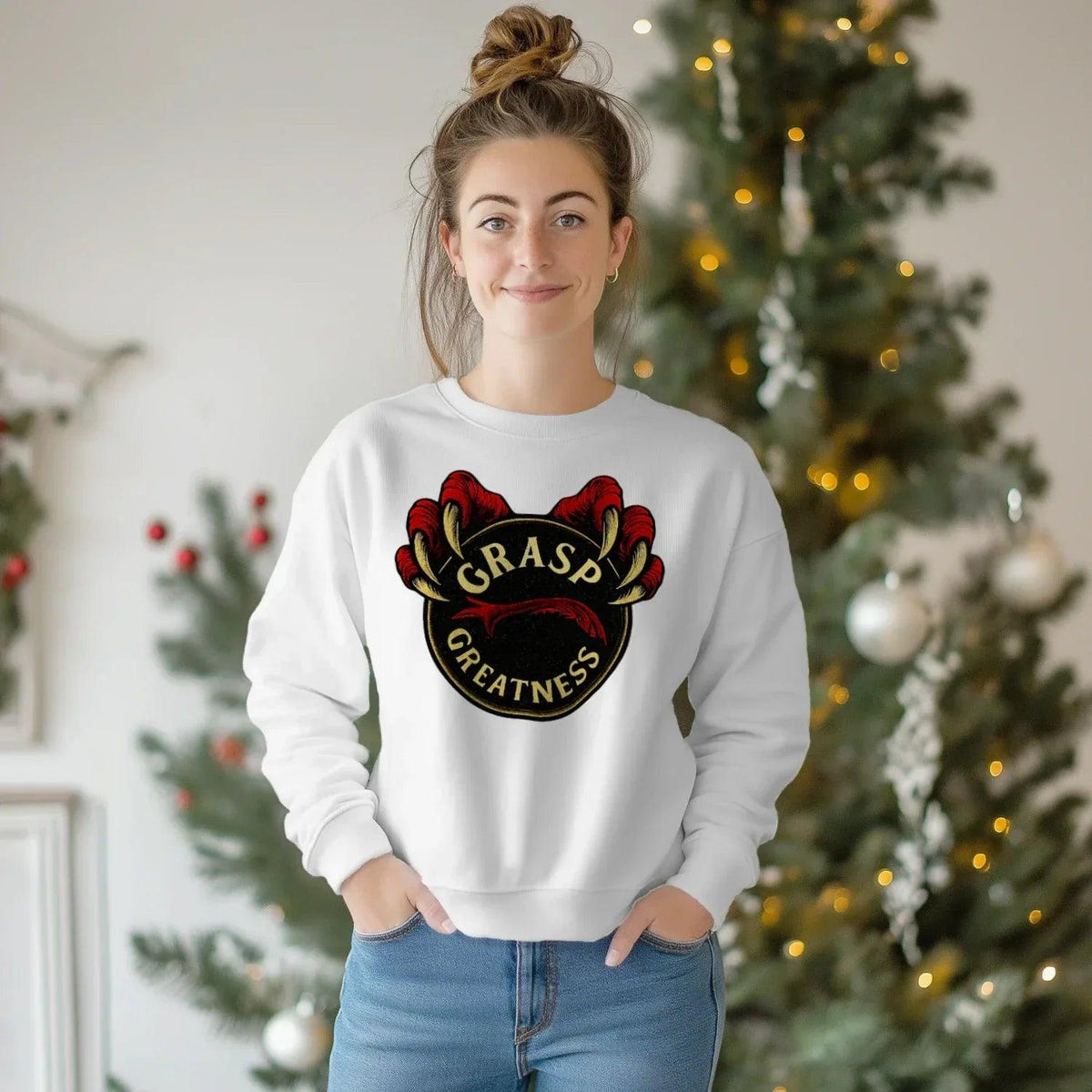 Grasp Greatness Welsh Dragon Sweatshirt – Claw Crewneck - Celtic Wolfwear