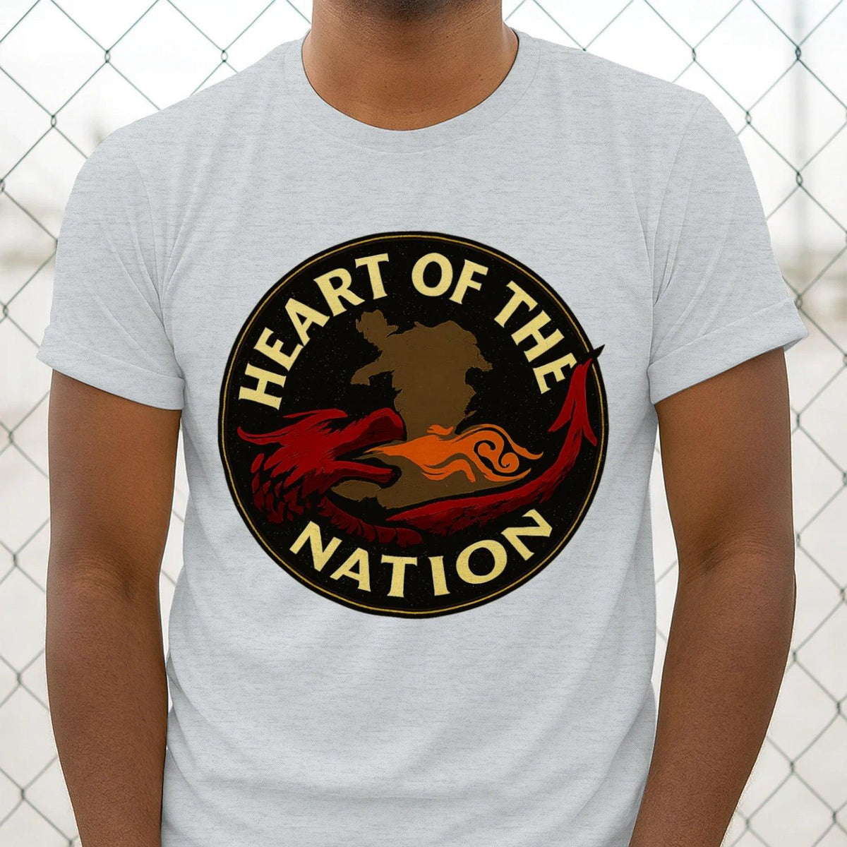 Heart of the Nation Welsh Dragon T-Shirt – Badge Graphic - Celtic Wolfwear