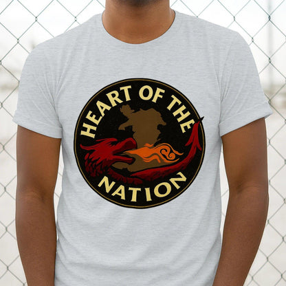 Heart of the Nation Welsh Dragon T-Shirt – Badge Graphic - Celtic Wolfwear