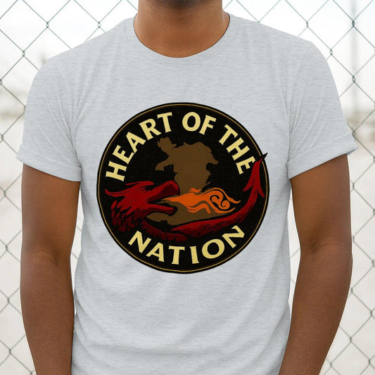 Heart of the Nation Welsh Dragon T-Shirt – Badge Graphic - Celtic Wolfwear