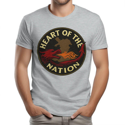 Heart of the Nation Welsh Dragon T-Shirt – Badge Graphic - Celtic Wolfwear