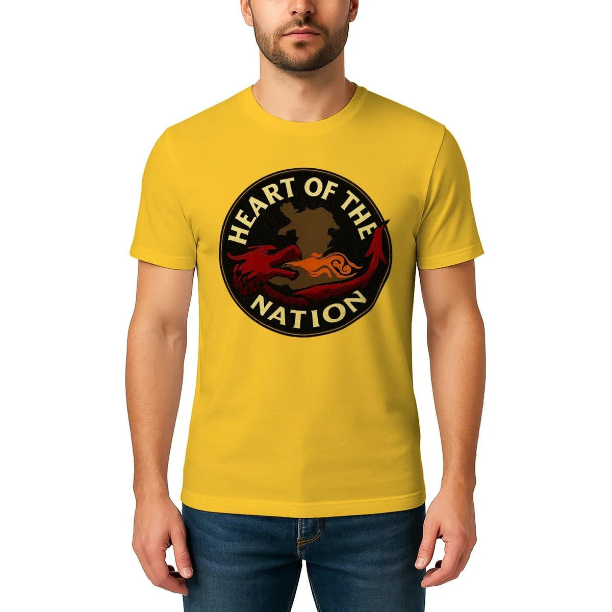 Heart of the Nation Welsh Dragon T-Shirt – Badge Graphic - Celtic Wolfwear