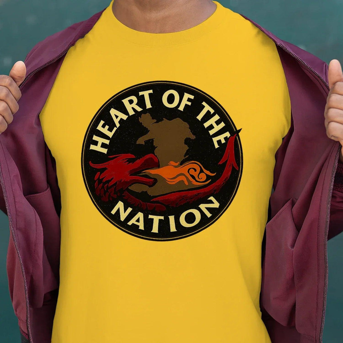 Heart of the Nation Welsh Dragon T-Shirt – Badge Graphic - Celtic Wolfwear