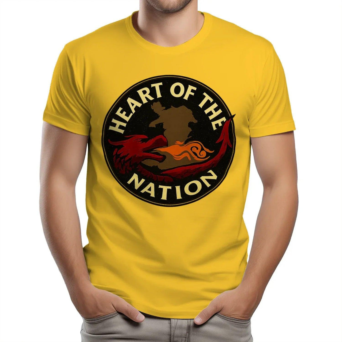 Heart of the Nation Welsh Dragon T-Shirt – Badge Graphic - Celtic Wolfwear