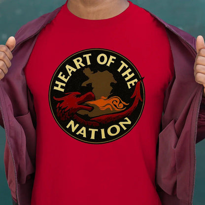 Heart of the Nation Welsh Dragon T-Shirt – Badge Graphic - Celtic Wolfwear