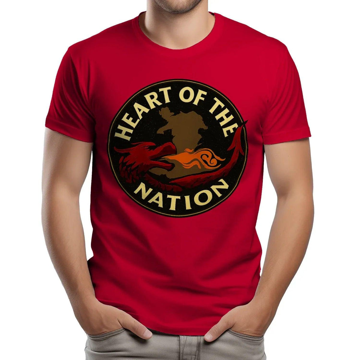 Heart of the Nation Welsh Dragon T-Shirt – Badge Graphic - Celtic Wolfwear