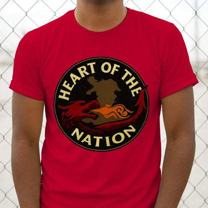 Heart of the Nation Welsh Dragon T-Shirt – Badge Graphic - Celtic Wolfwear