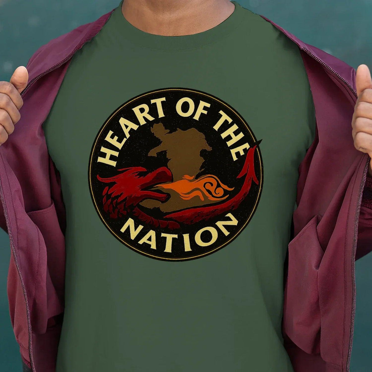Heart of the Nation Welsh Dragon T-Shirt – Badge Graphic - Celtic Wolfwear