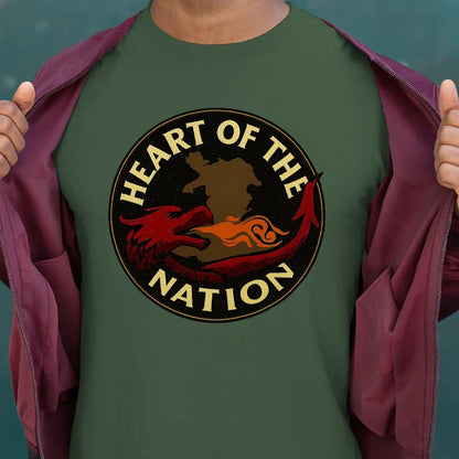 Heart of the Nation Welsh Dragon T-Shirt – Badge Graphic - Celtic Wolfwear