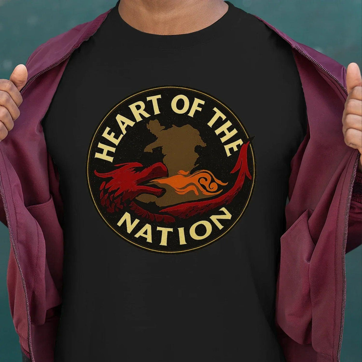 Heart of the Nation Welsh Dragon T-Shirt – Badge Graphic - Celtic Wolfwear