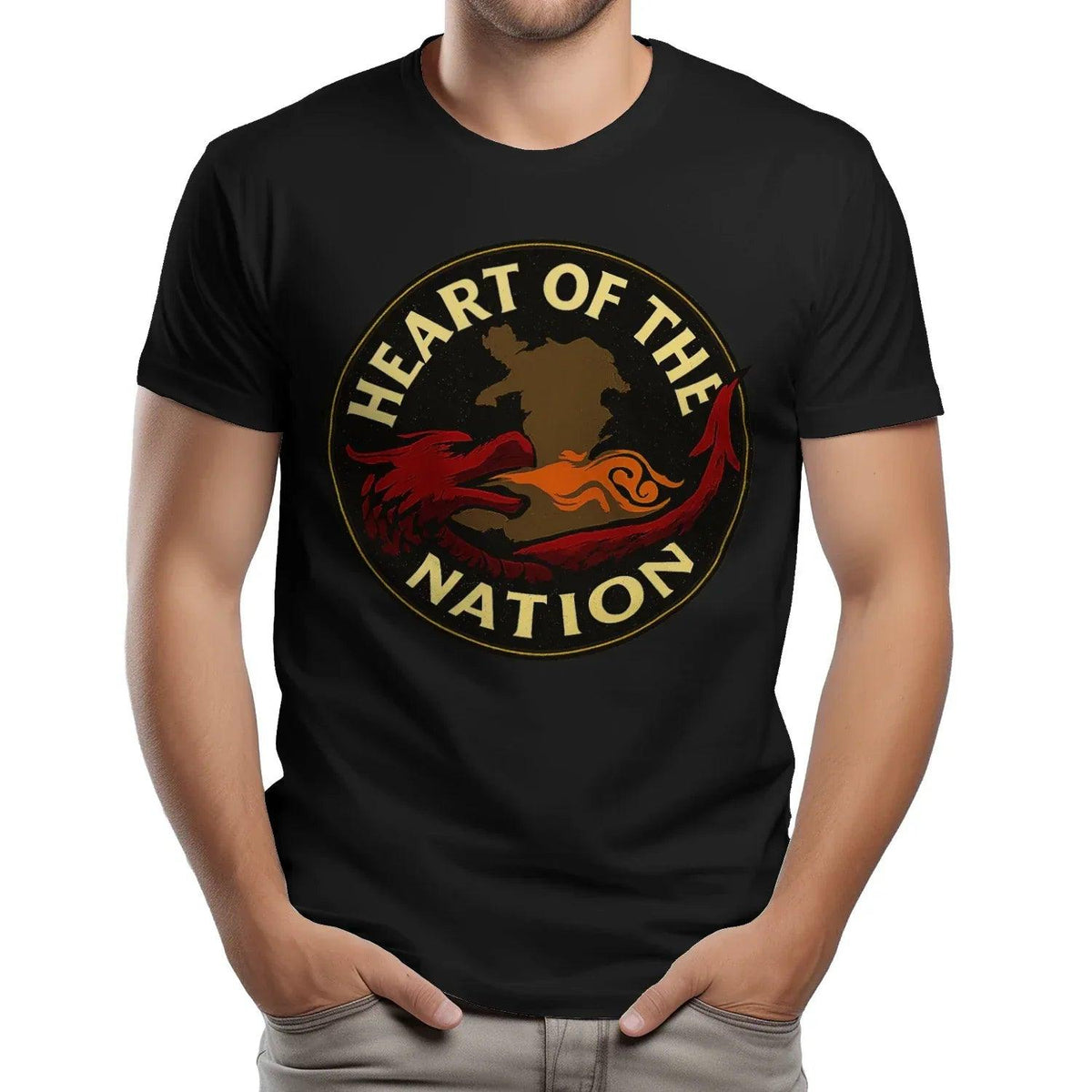 Heart of the Nation Welsh Dragon T-Shirt – Badge Graphic - Celtic Wolfwear
