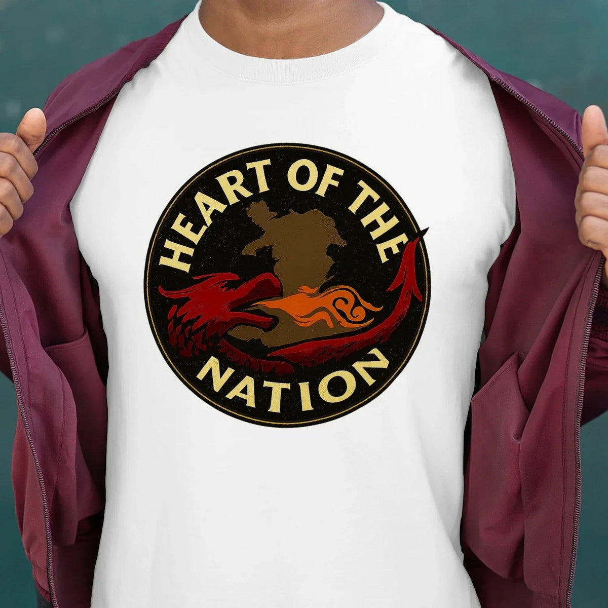 Heart of the Nation Welsh Dragon T-Shirt – Badge Graphic - Celtic Wolfwear