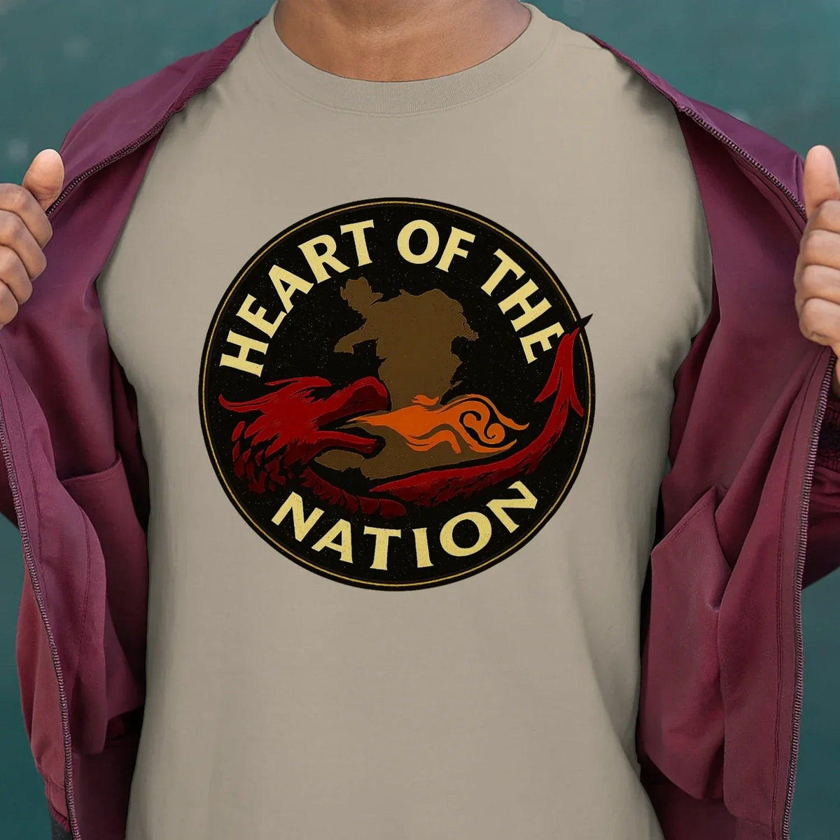 Heart of the Nation Welsh Dragon T-Shirt – Badge Graphic - Celtic Wolfwear