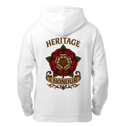 Heritage & Honour Red Rose Zip Hoodie – Gold Shield - Celtic Wolfwear