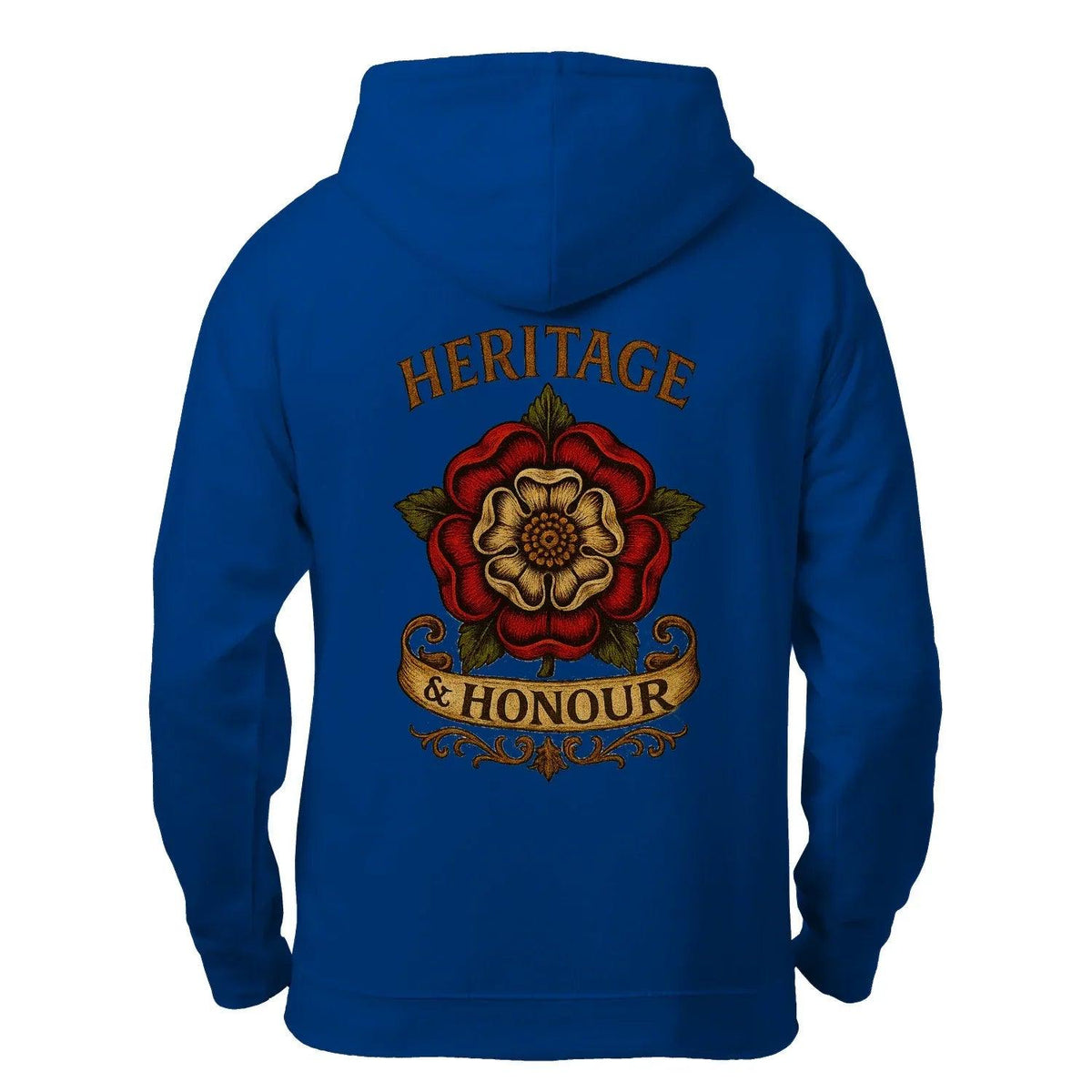 Heritage & Honour Red Rose Zip Hoodie – Gold Shield - Celtic Wolfwear