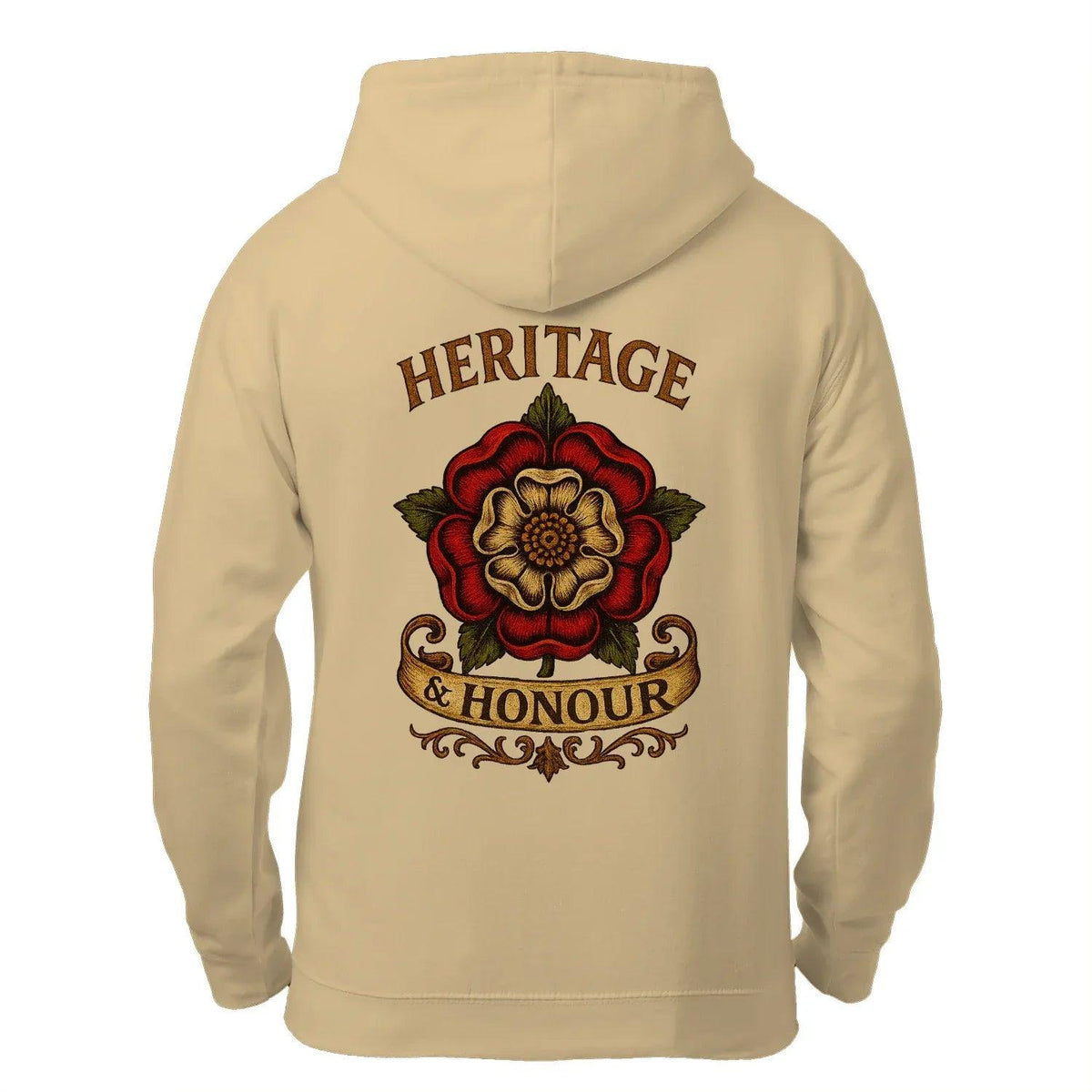 Heritage & Honour Red Rose Zip Hoodie – Gold Shield - Celtic Wolfwear