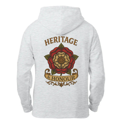 Heritage & Honour Red Rose Zip Hoodie – Gold Shield - Celtic Wolfwear