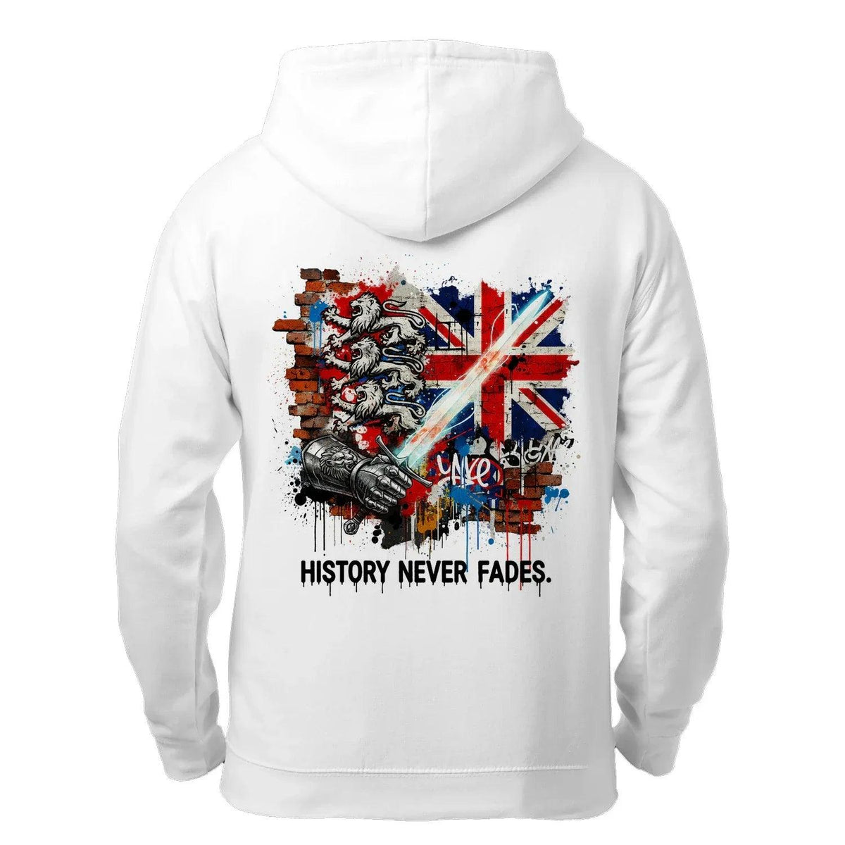 History Never Fades Union Jack Biker Zip Hoodie - Celtic Wolfwear