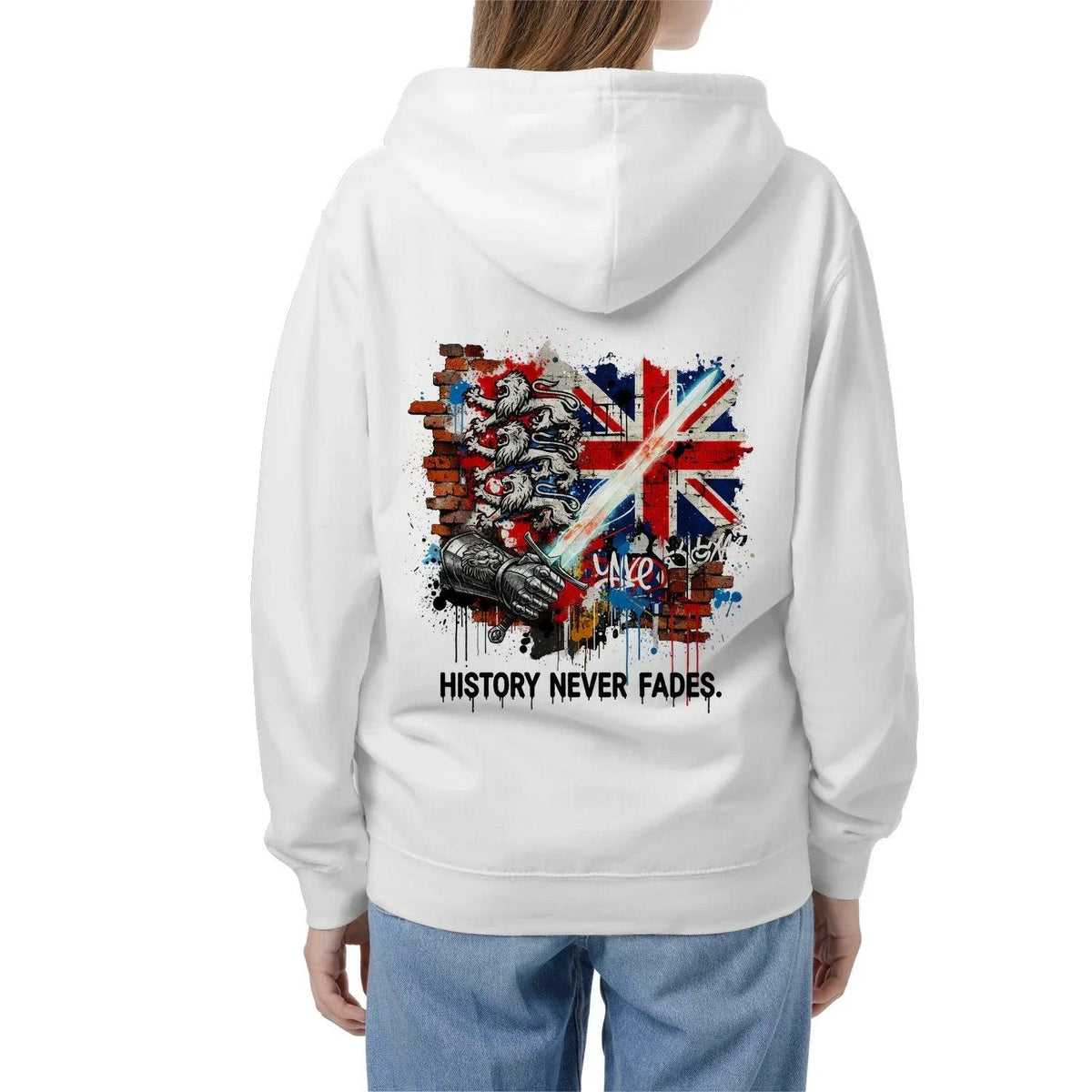History Never Fades Union Jack Biker Zip Hoodie - Celtic Wolfwear