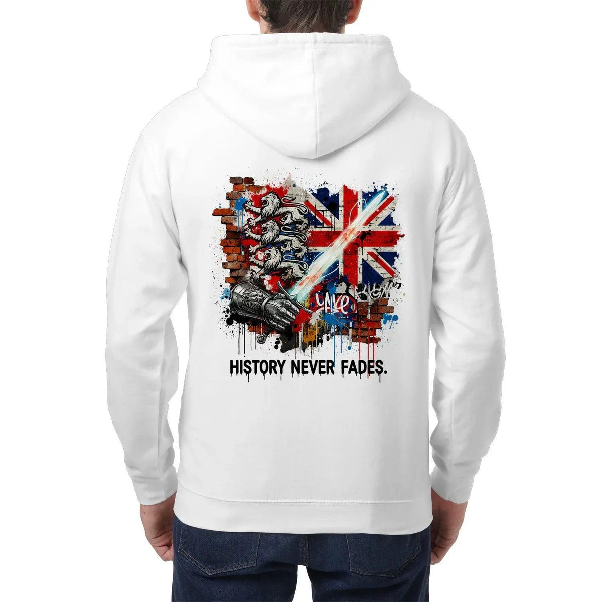 History Never Fades Union Jack Biker Zip Hoodie - Celtic Wolfwear