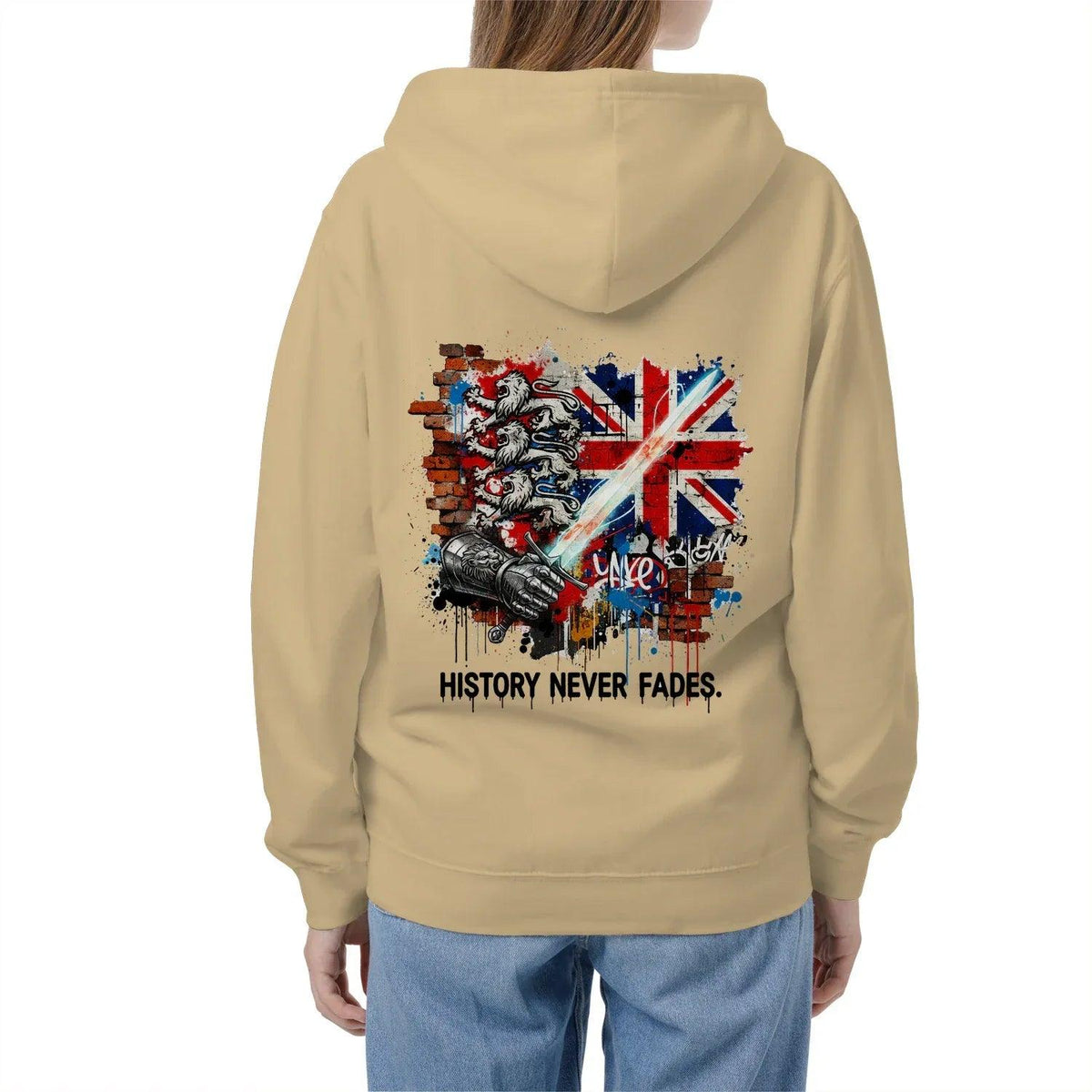 History Never Fades Union Jack Biker Zip Hoodie - Celtic Wolfwear