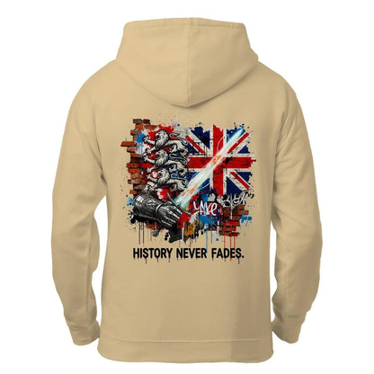 History Never Fades Union Jack Biker Zip Hoodie - Celtic Wolfwear